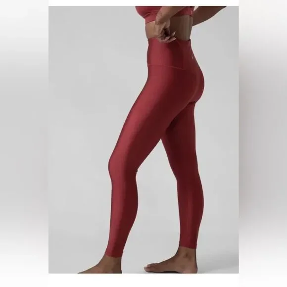 NWT New ATHLETA Elation Shine Tight Legging Metallic Decadent Red XS - Picture 3 of 4